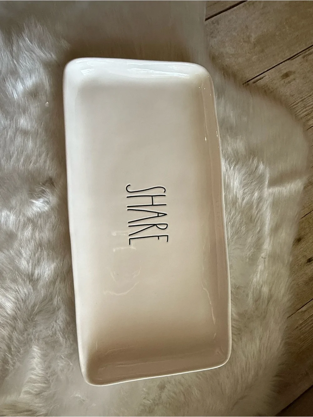 Rae Dunn White Ceramic 'Share' Charcuterie Serving Platter